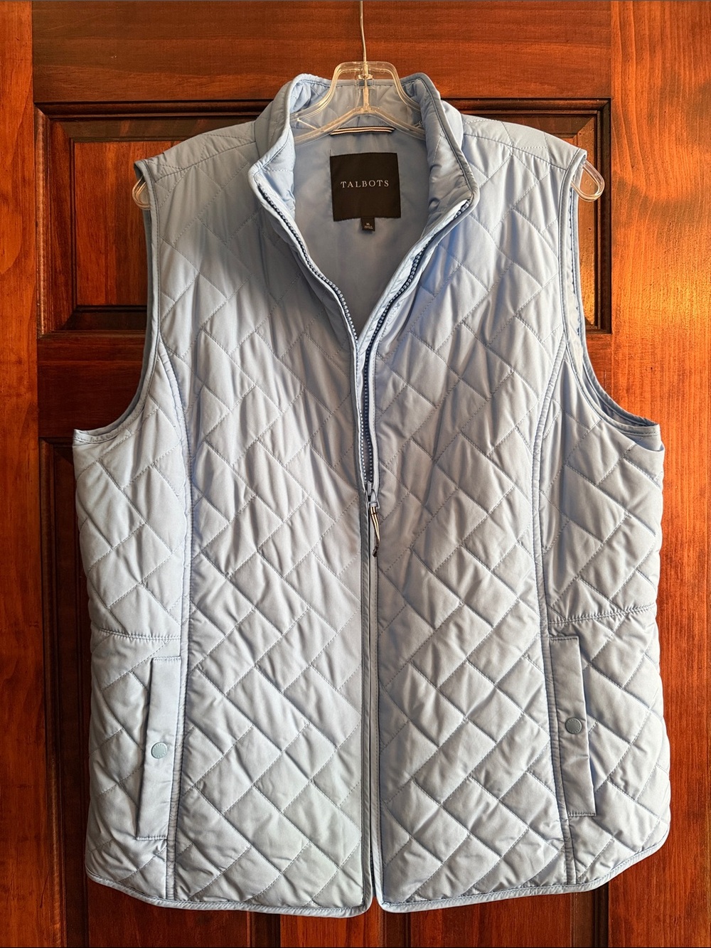 Talbots periwinkle Blue Diamond-Quilt Vest